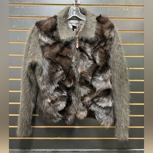 Venesha 80% Angora Textured Jacket XL Made in Korea